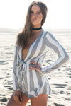 Skin & Stripes Deep-V Tie Romper /// ONLY 1-L LEFT/// - Haute & Rebellious