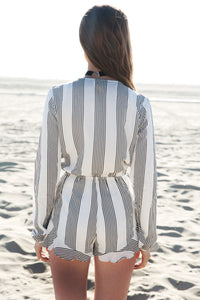 Skin & Stripes Deep-V Tie Romper /// ONLY 1-L LEFT/// - Haute & Rebellious