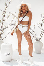 High-Waisted Booty Shorts - White