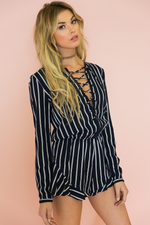 Cross The Line Lace-Up Romper - Haute & Rebellious