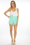 HIGH WAISTED LACE SHORTS - Mint - Haute & Rebellious