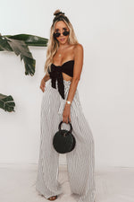 Striped Palazzo Pant with Tie Waist