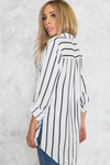 Boyfriend Striped Button-Up Shirt - Haute & Rebellious