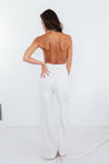 Deep-V Sleeveless Jumpsuit - White