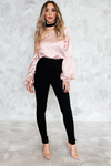 Fitted Stretch Pants - Black
