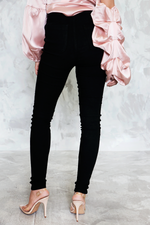 Fitted Stretch Pants - Black