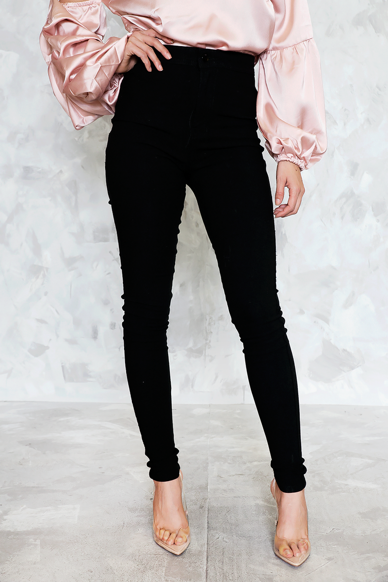 Fitted Stretch Pants - Black
