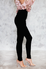 Fitted Stretch Pants - Black
