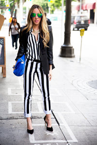 VERTICAL STRIPE STRETCH SKINNY PANT - Haute & Rebellious