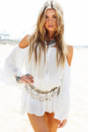 Trya Bell Sleeve Dress - White - Haute & Rebellious