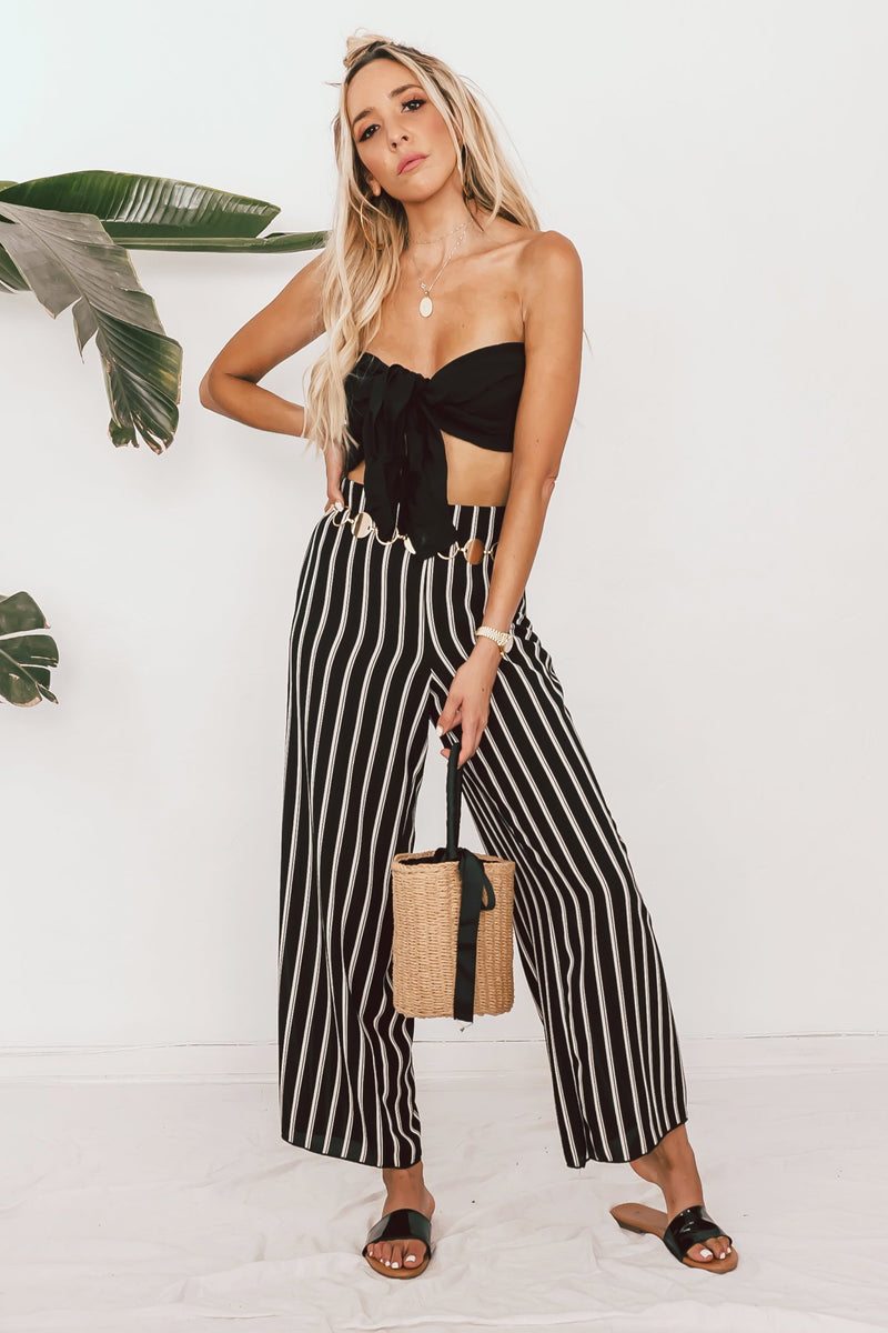Striped Culotte Pants