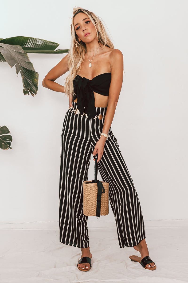 Striped Culotte Pants