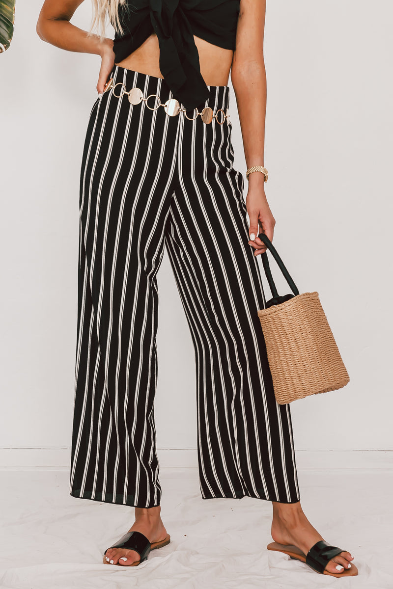 Striped Culotte Pants