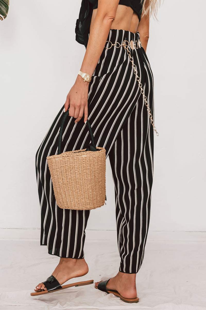 Striped Culotte Pants