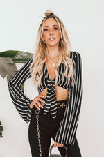 Striped Tie Crop Top
