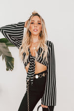 Striped Tie Crop Top