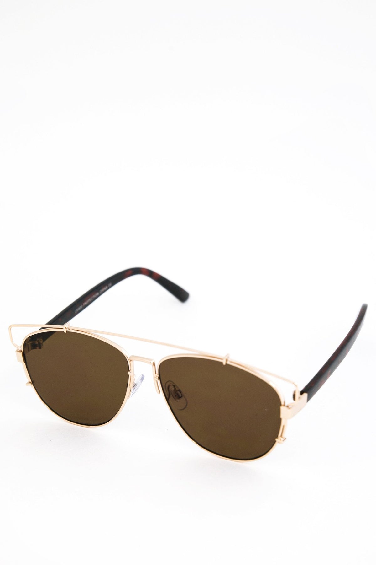 Amelia Aviator Shades - Gold/Brown - Haute & Rebellious