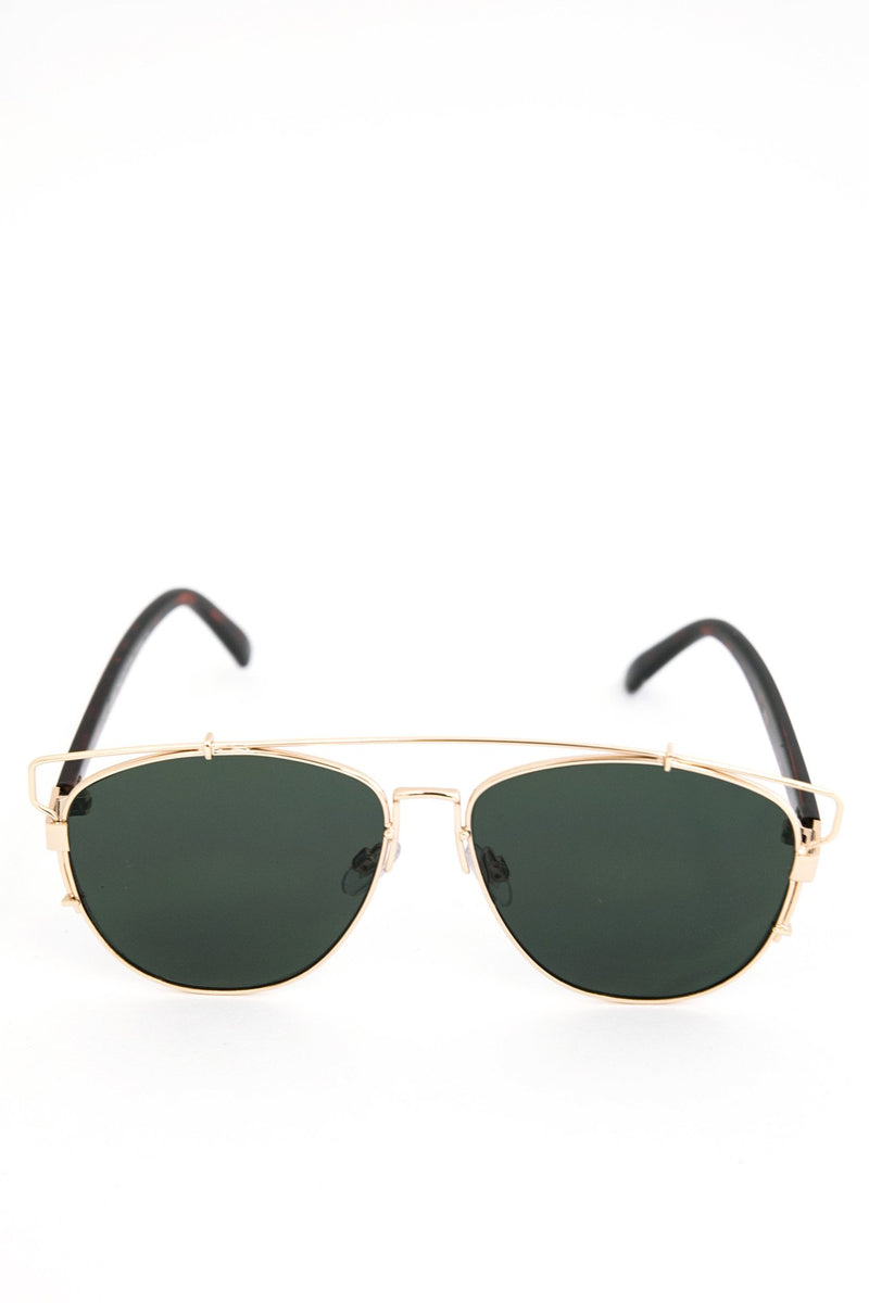 Amelia Aviator Shades - Gold/Green - Haute & Rebellious