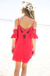Rayla Off-Shoulder Dress - Red - Haute & Rebellious