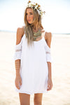Rayla Off-Shoulder Dress - White - Haute & Rebellious