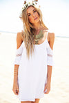 Rayla Off-Shoulder Dress - White - Haute & Rebellious