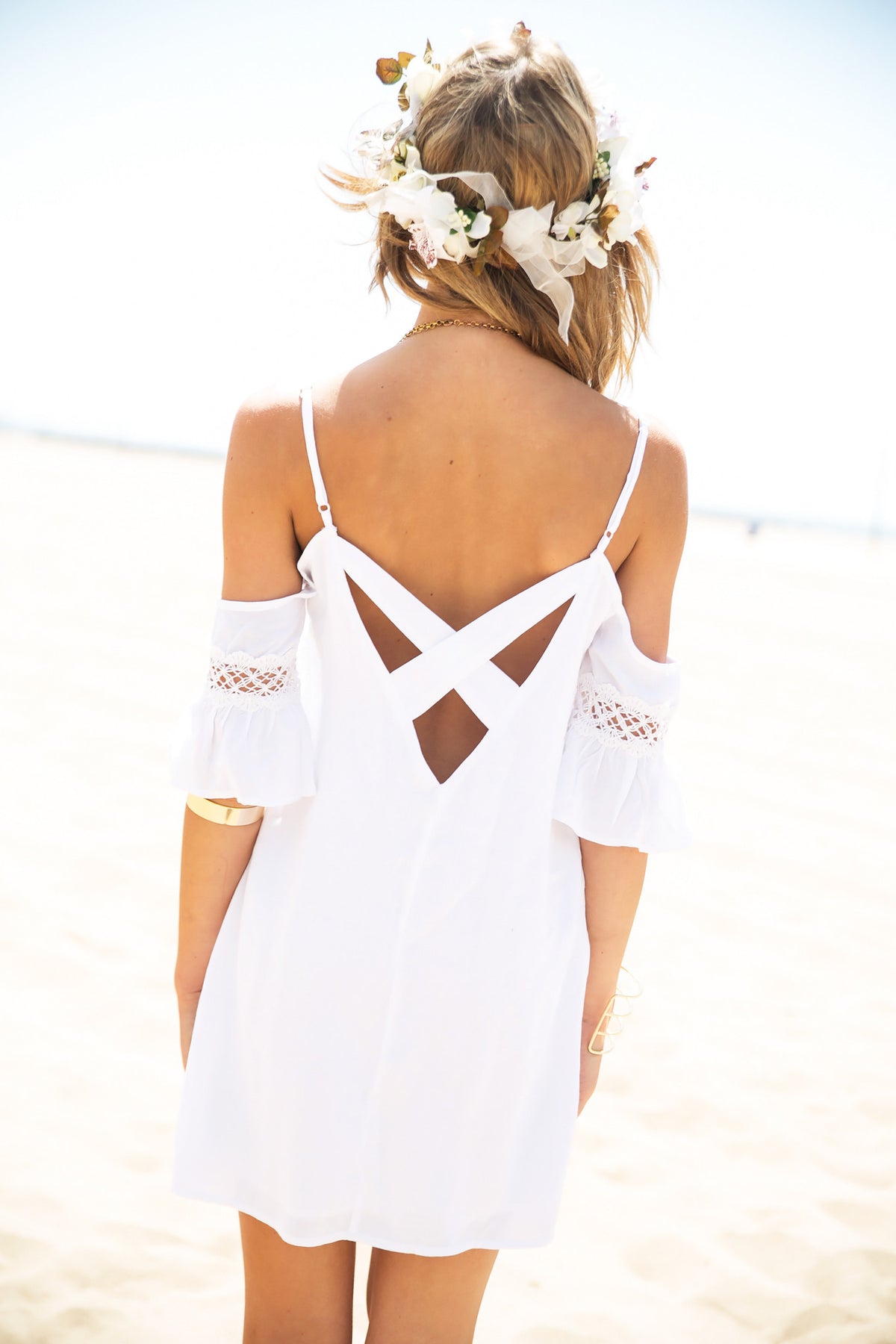 Rayla Off-Shoulder Dress - White - Haute & Rebellious