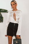 Private Only Keyhole Satin Top