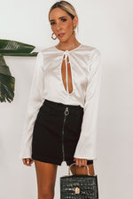 Private Only Keyhole Satin Top