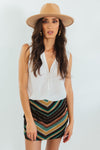 Amond Patterned Mini Skirt