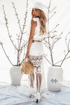 Wrap-Tie Sleeveless Crop Top with Ruffle /// Only 1-L Left ///
