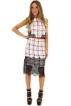 ASHLAND LACE DETAIL PLAID SKIRT - Haute & Rebellious