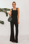 Woven Overall Jumpsuit with Tie Back Detail