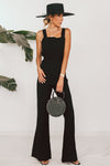 Woven Overall Jumpsuit with Tie Back Detail