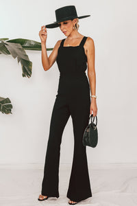 Woven Overall Jumpsuit with Tie Back Detail