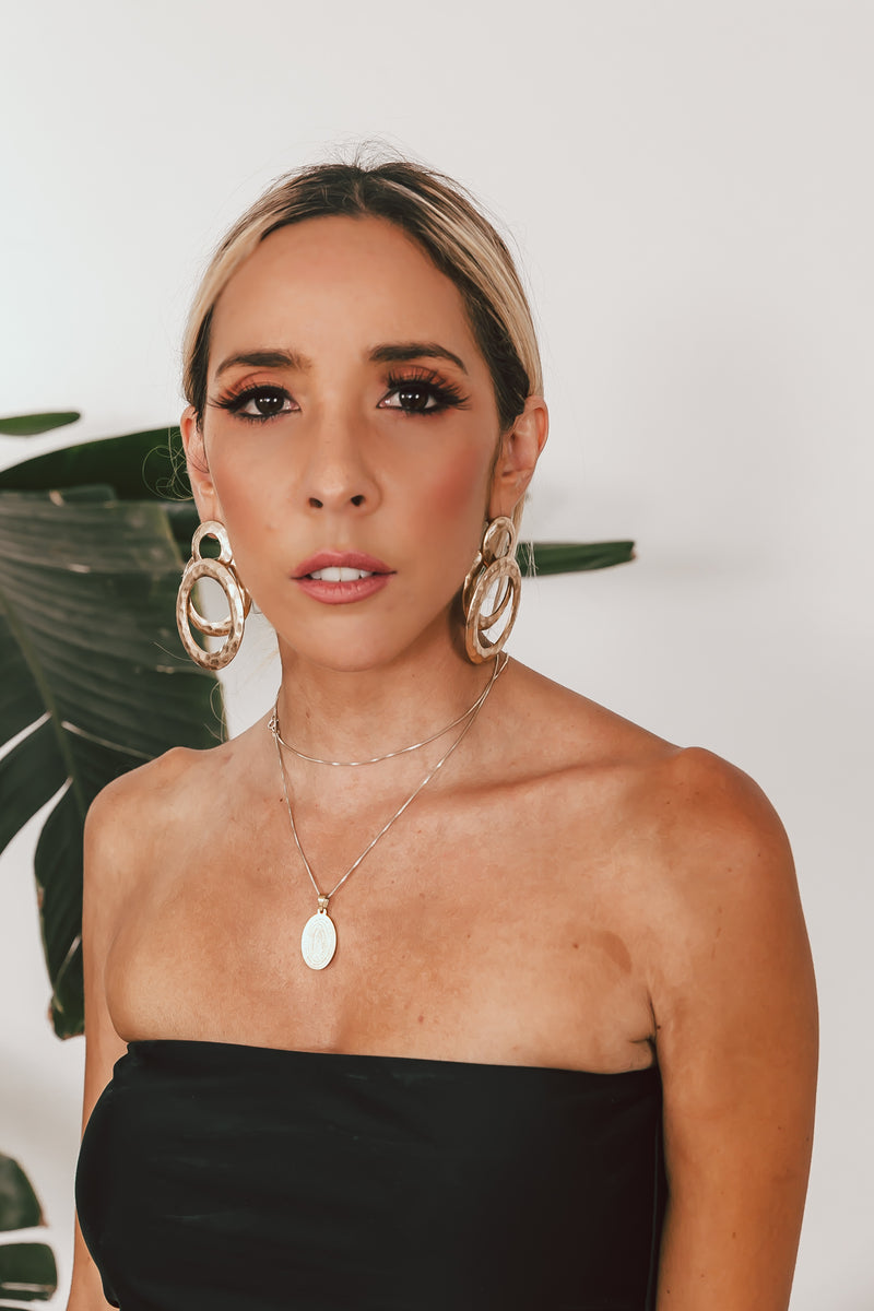 Gold Plated Overlapping Hoop Earring