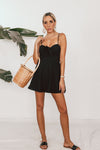 Linen Mini Dress - Black