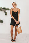 Linen Mini Dress - Black