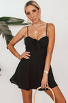 Linen Mini Dress - Black