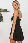 Linen Mini Dress - Black