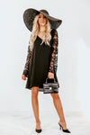 Lace Bell-Sleeve Mini Dress - Black