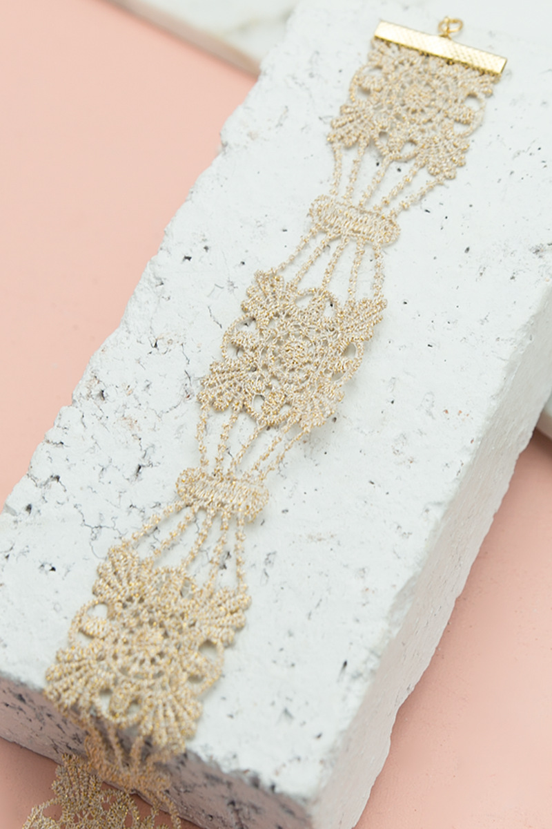 Thick Crochet Choker - Beige - Haute & Rebellious