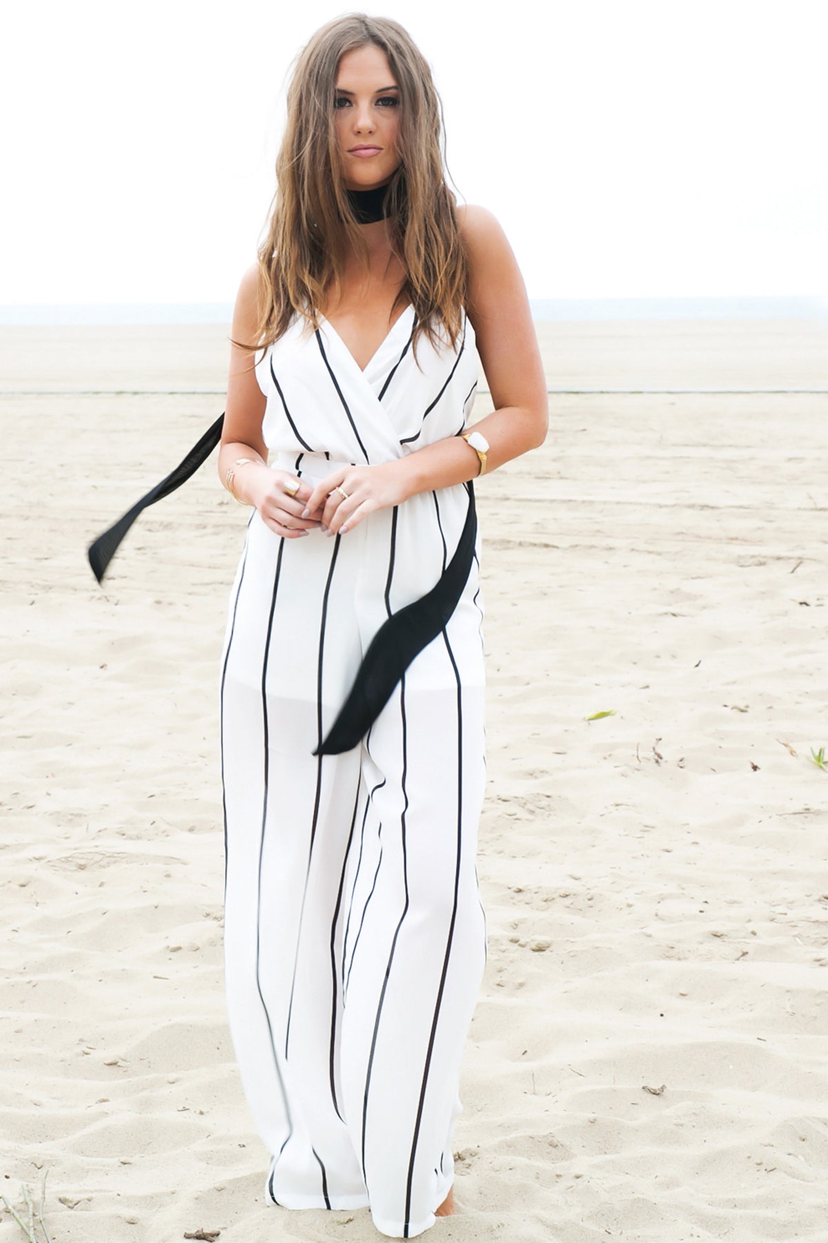 Palazzo Striped Jumpsuit - Haute & Rebellious