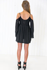 Feather Bell-Sleeve Sun Dress - Black - Haute & Rebellious