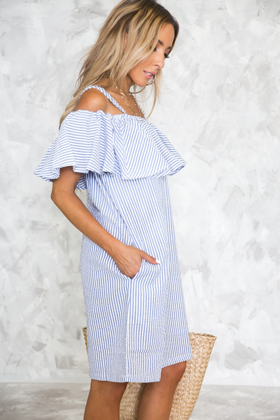 Summer Vacay Striped Ruffle Dress