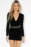 Aislin Velvet Studded Dress - Haute & Rebellious