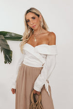Shawl Collar Blouse with Tie Detail