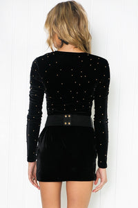 Aislin Velvet Studded Dress - Haute & Rebellious