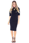 PARADOX SCUBA MIDI DRESS - BLACK - Haute & Rebellious