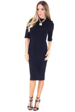 PARADOX SCUBA MIDI DRESS - BLACK - Haute & Rebellious