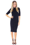 PARADOX SCUBA MIDI DRESS - BLACK - Haute & Rebellious